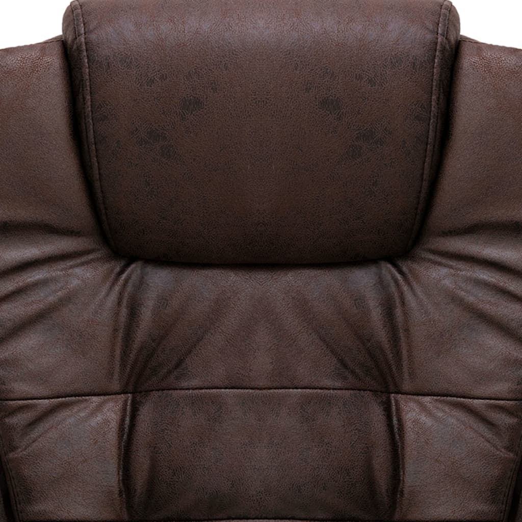 vidaXL Kancelářská židle tmavě hnědá umělá semišová kůže