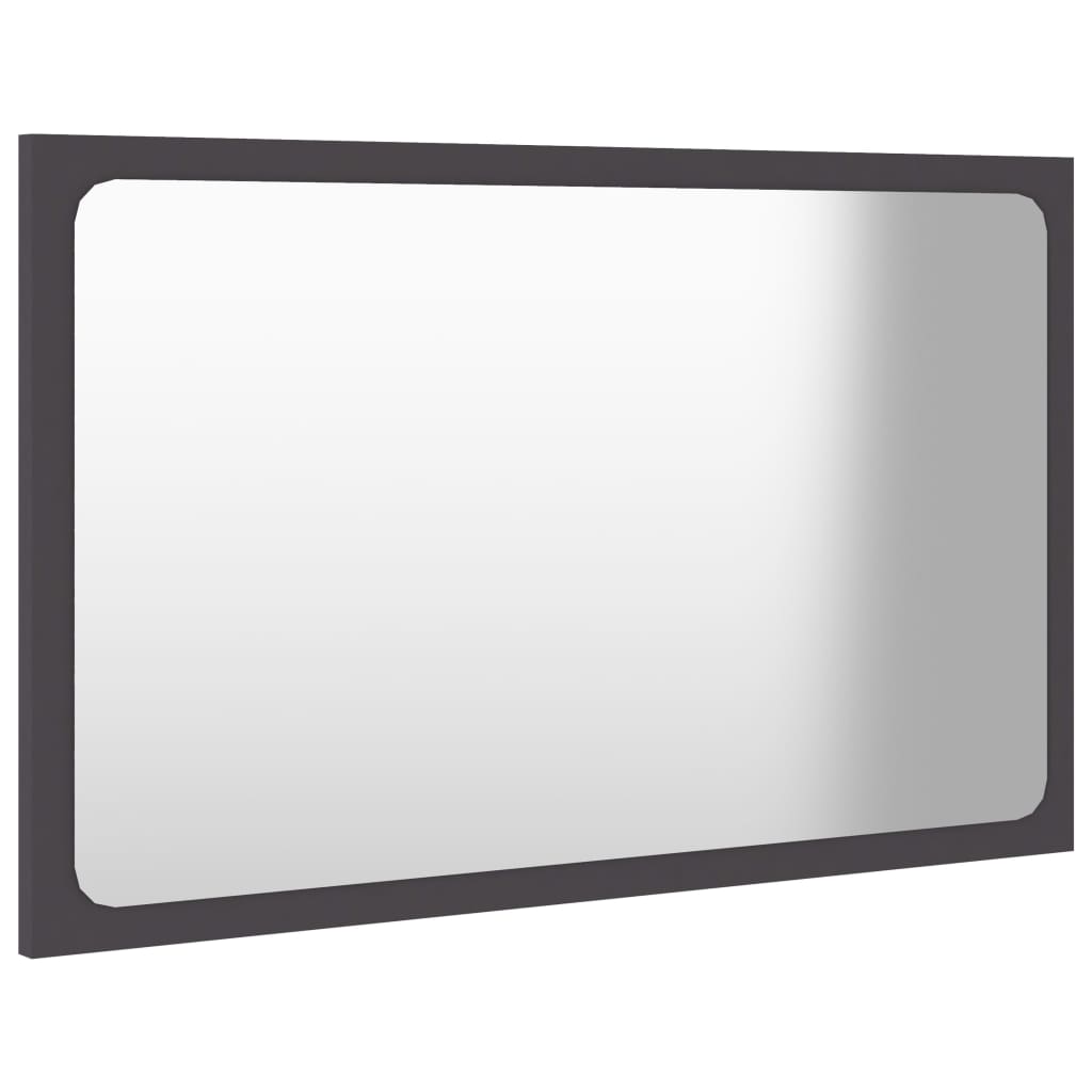 vidaXL Koupelnové zrcadlo šedé 60 x 1,5 x 37 cm dřevotříska