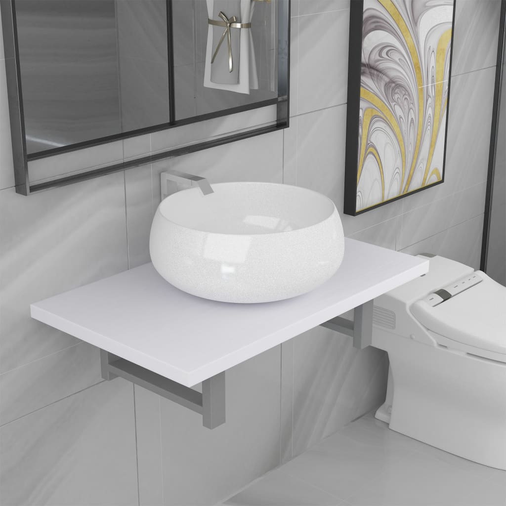 vidaXL 2dílný set koupelnového nábytku keramika bílý