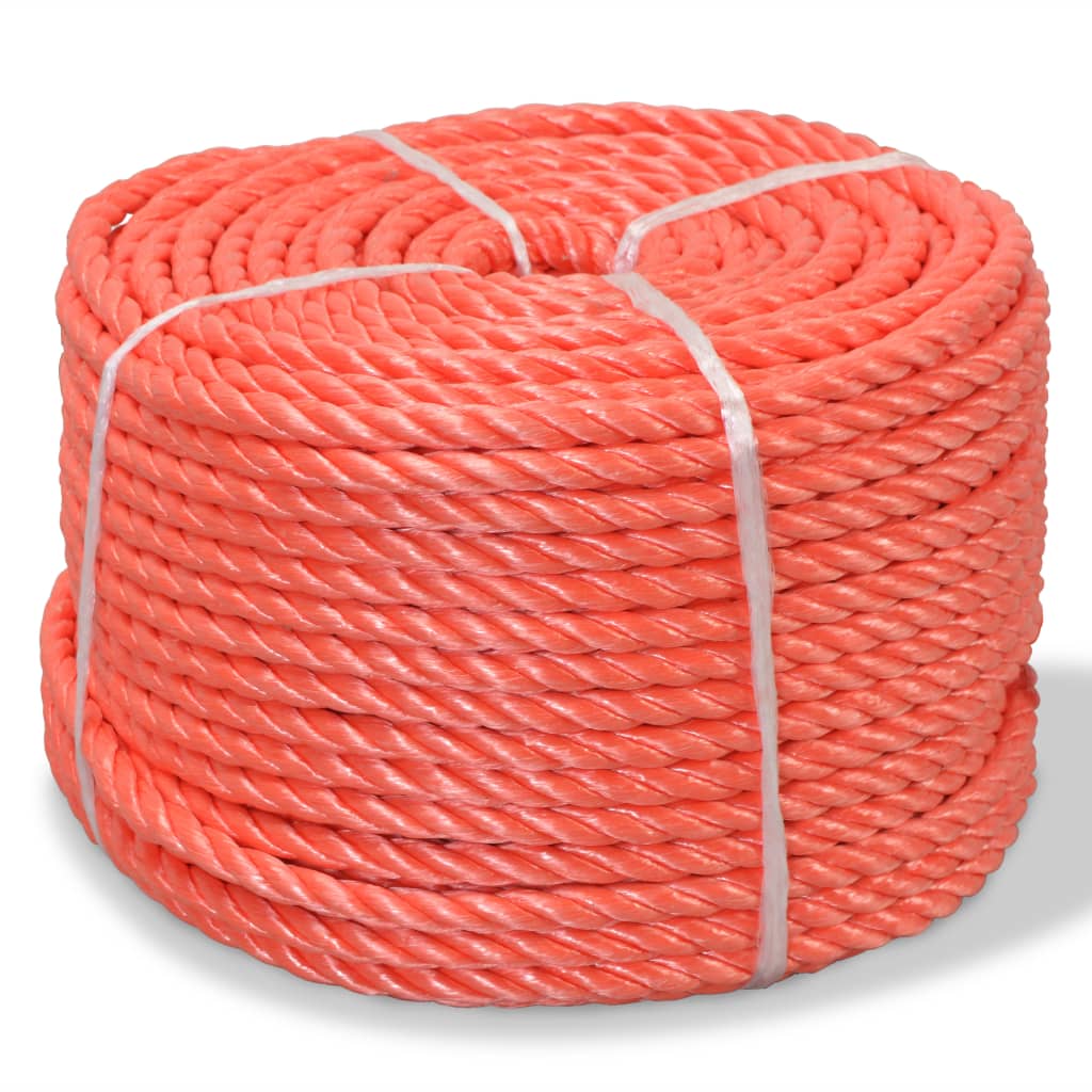 vidaXL Kroucené lano z polypropylenu 10 mm 250 m oranžové