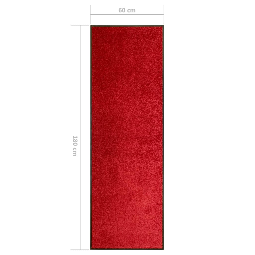 vidaXL Rohožka pratelná červená 60 x 180 cm