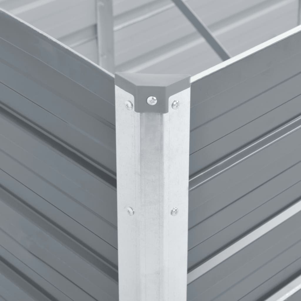 vidaXL Vyvýšený záhon pozinkovaná ocel 160 x 40 x 45 cm šedý