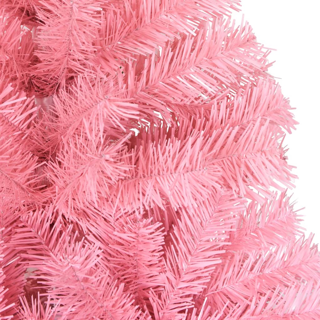vidaXL Umělý vánoční stromek se stojanem růžový 150 cm PVC