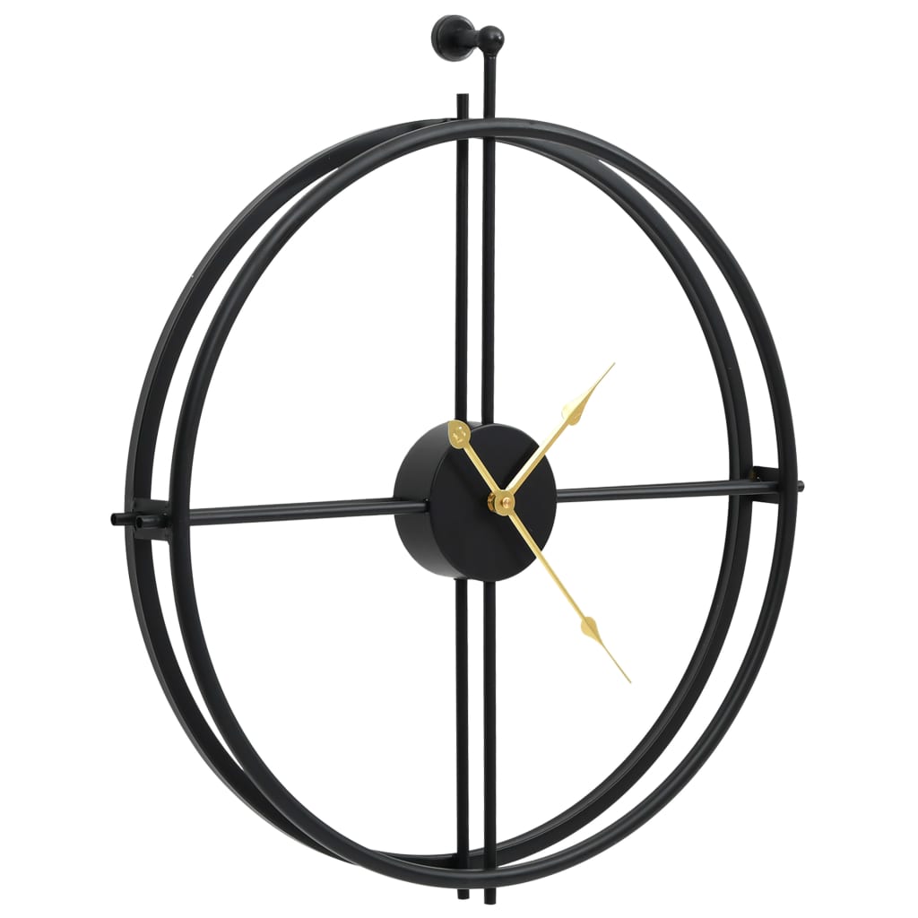 vidaXL Nástěnné hodiny černé 52 cm železo