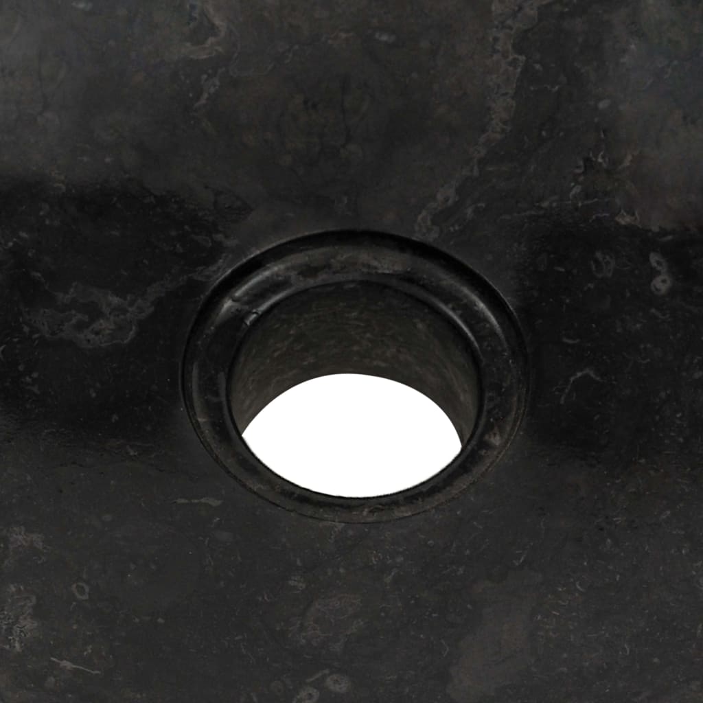 vidaXL Koupelnová skříňka masivní teak s umyvadly mramor černá