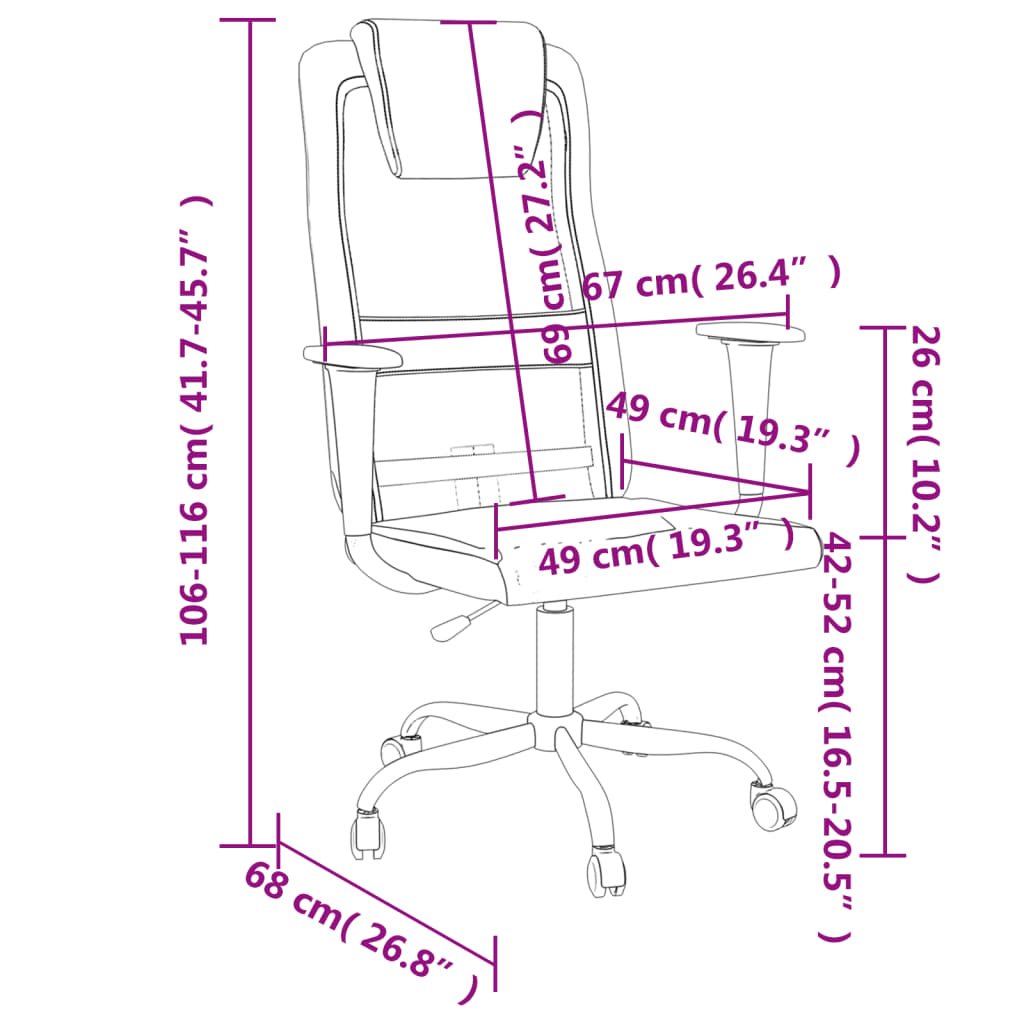 vidaXL Kancelářská židle výškově nastavitelná černá síťovina a koženka