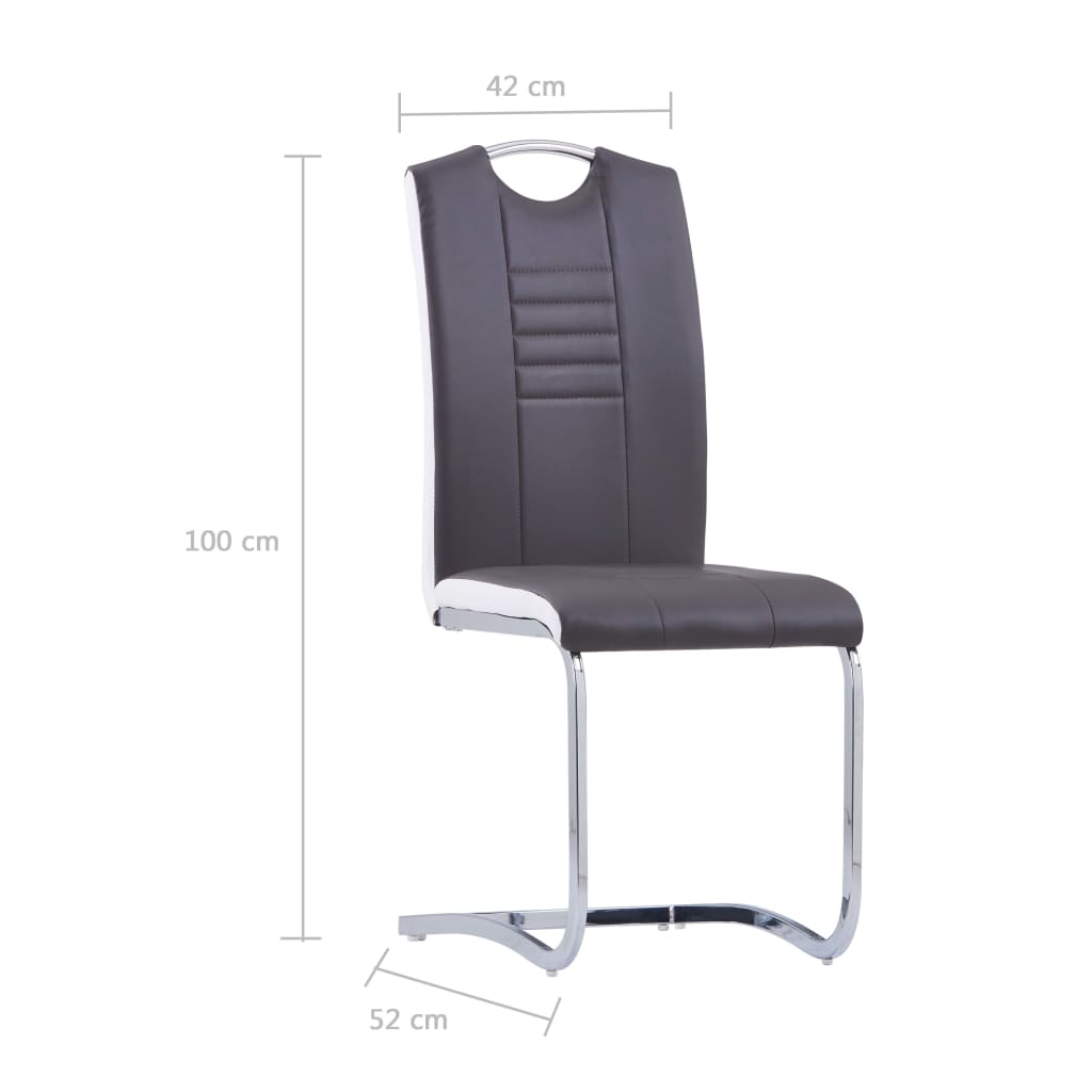 vidaXL Konzolové jídelní židle 4 ks šedé umělá kůže
