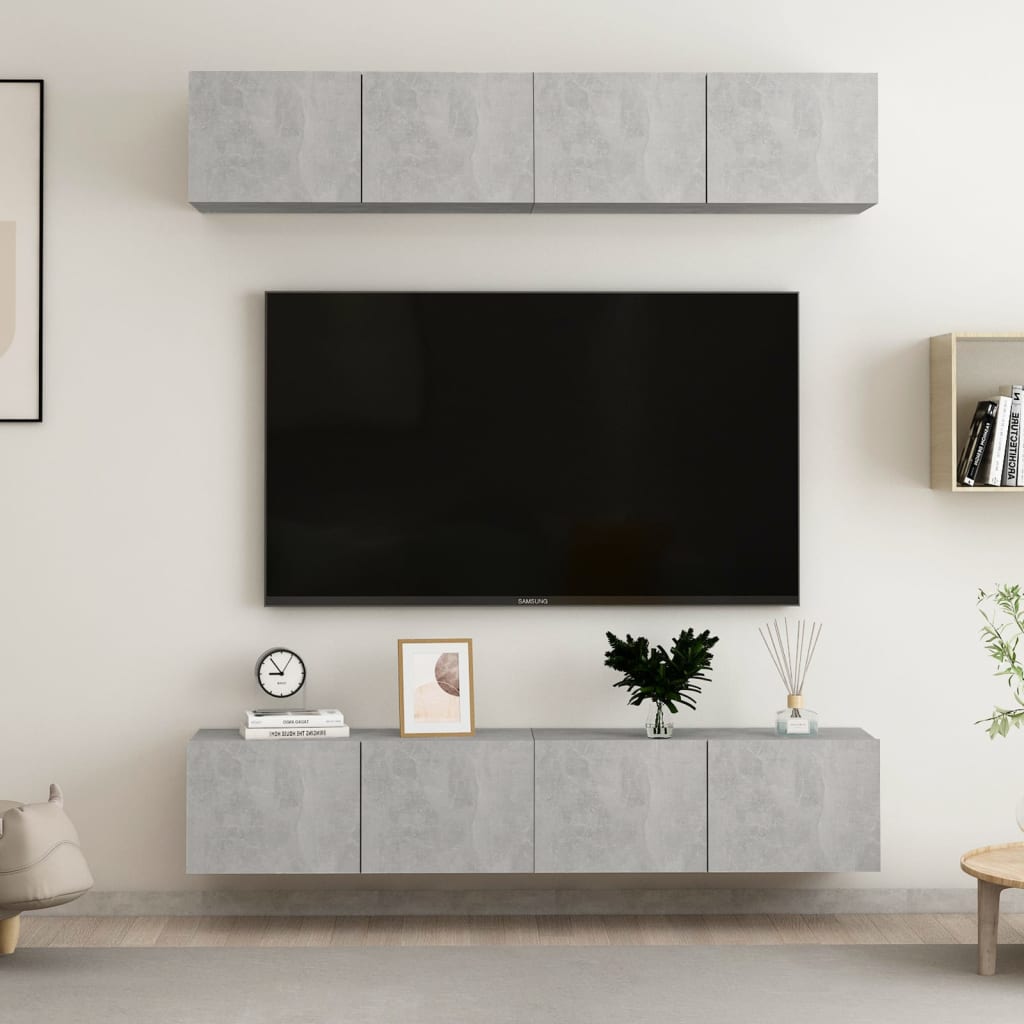 vidaXL TV skříňky 4 ks betonově šedé 80 x 30 x 30 cm dřevotříska