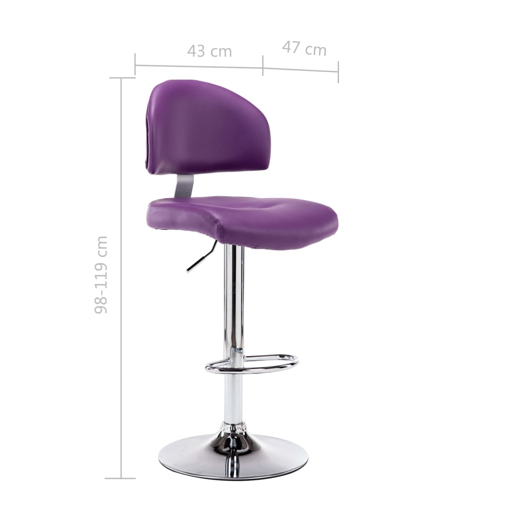 vidaXL Barová stolička fialová umělá kůže