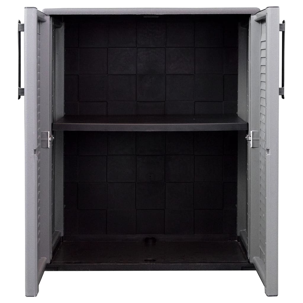 vidaXL Zahradní úložná skříň šedá a černá 68 x 37 x 84 cm PP