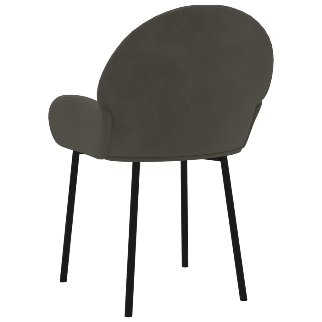 vidaXL Jídelní židle 2 ks tmavě šedé samet