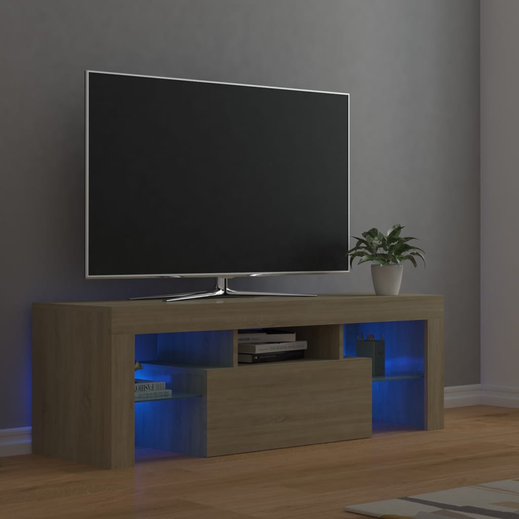 vidaXL TV skříňka s LED osvětlením dub sonoma 120 x 35 x 40 cm