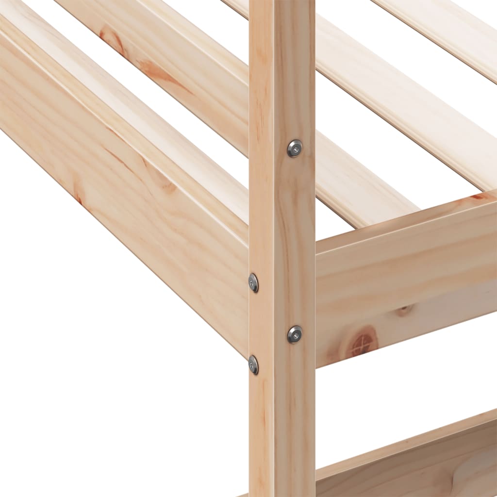 vidaXL Dětská patrová postel se stolem 75 x 190 cm masivní borovice