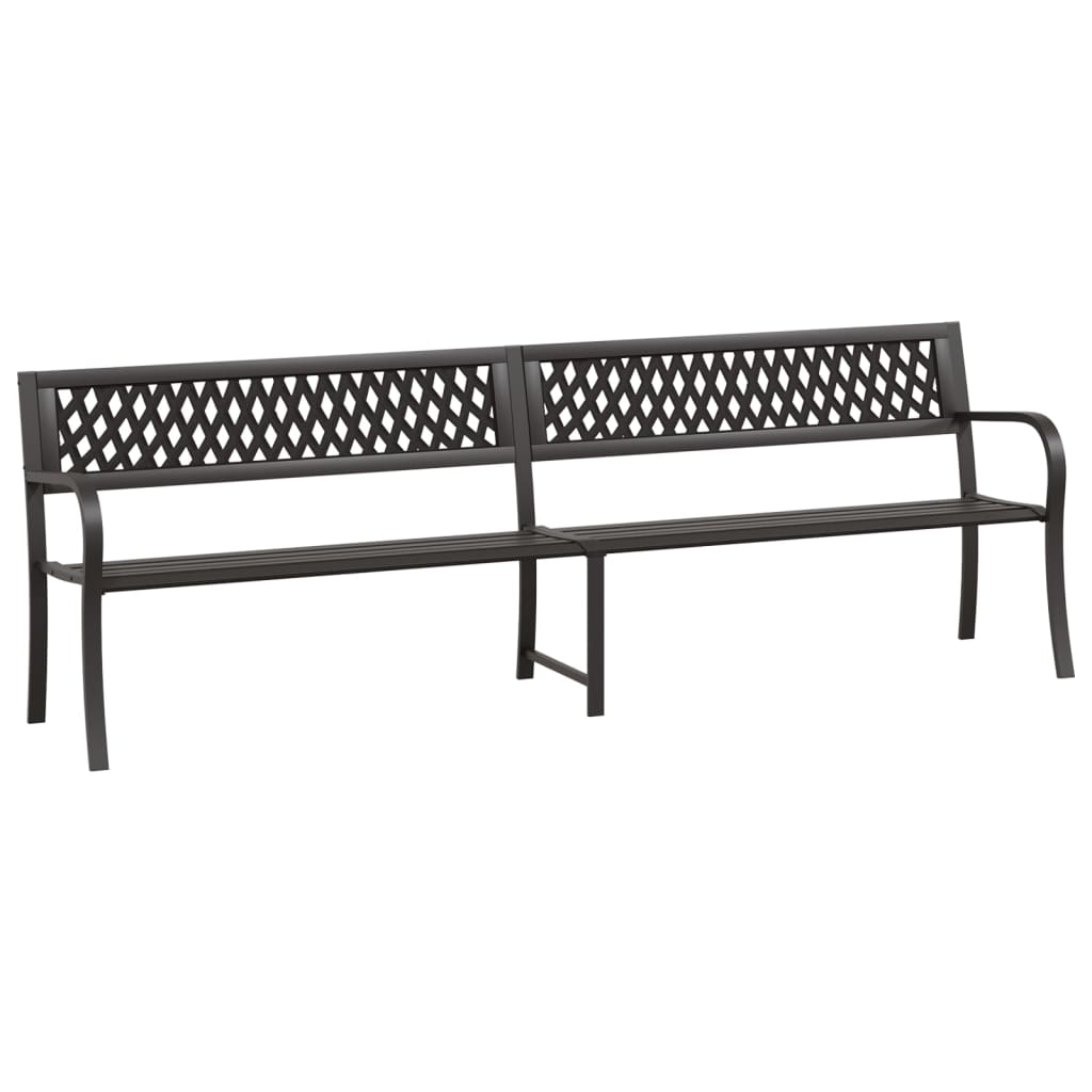 vidaXL Dvojitá zahradní lavice 246 cm černá ocel