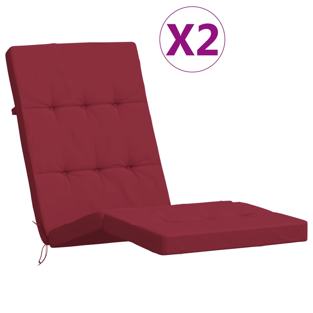 vidaXL Podušky na polohovací židli 2 ks vínové oxfordská látka