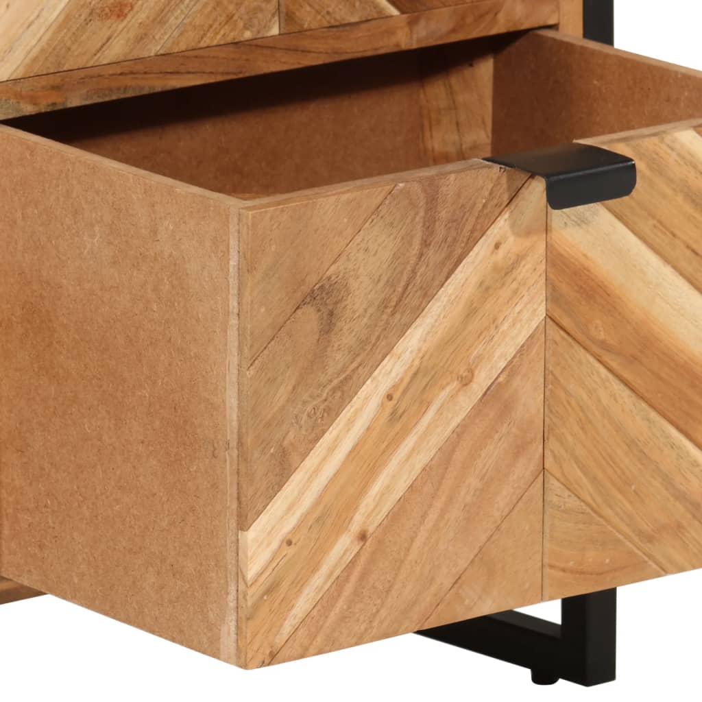 vidaXL 5dílná koupelnová sestava železo a masivní akáciové dřevo