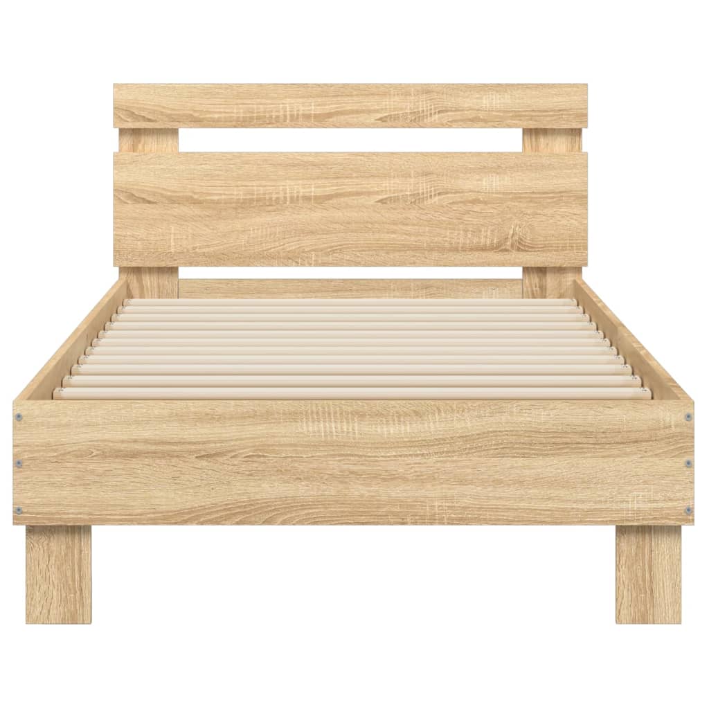 vidaXL Rám postele s čelem dub sonoma 75 x 190 cm kompozitní dřevo