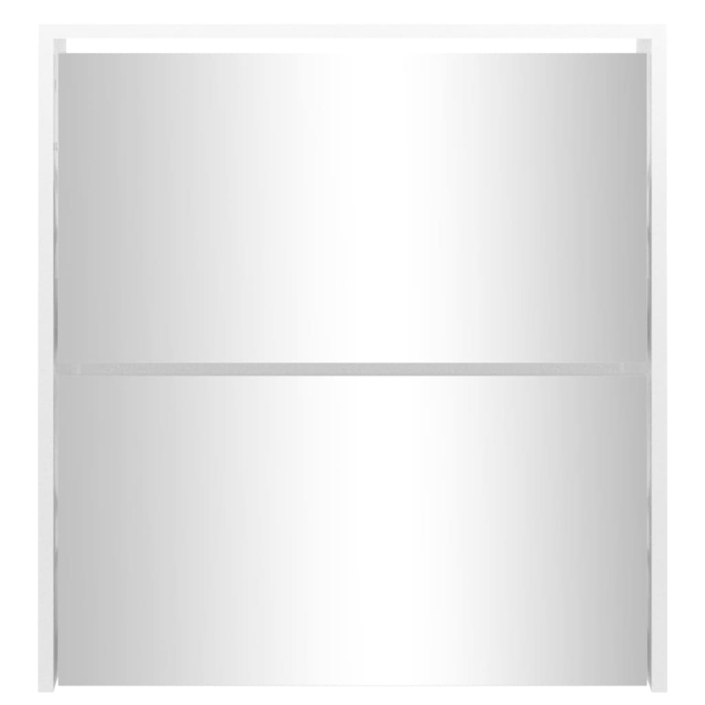 vidaXL Botník se zrcadlem 2patrový bílá s vysokým leskem 63x17x67 cm
