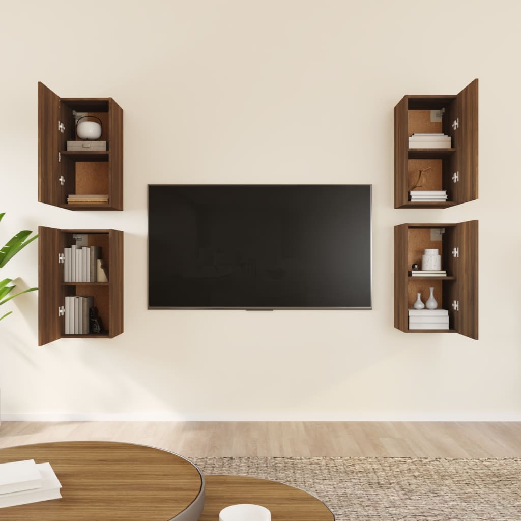 vidaXL TV skříňky 4 ks hnědý dub 30,5 x 30 x 60 cm kompozitní dřevo