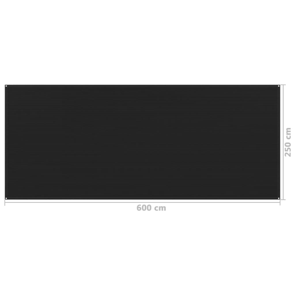 vidaXL Koberec do stanu 250 x 600 cm černý