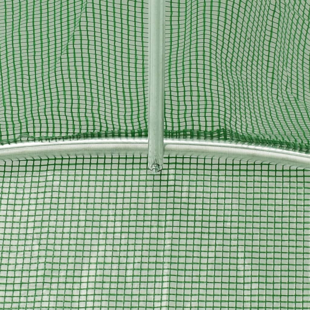 vidaXL Skleník s ocelovým rámem zelený 12 m² 6 x 2 x 2,85 m