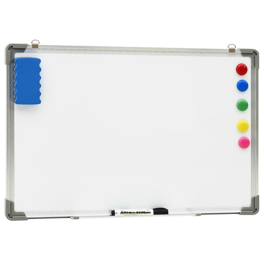 vidaXL Bílá magnetická tabule stíratelná za sucha 50 x 35 cm ocel