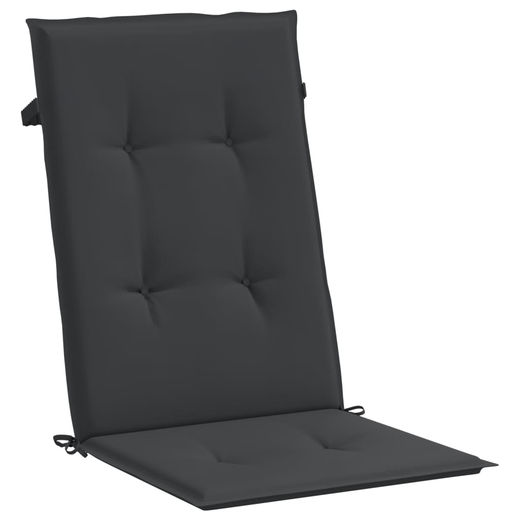 vidaXL Podušky na židli vysoké opěradlo 6 ks černé 120x50x3 cm textil