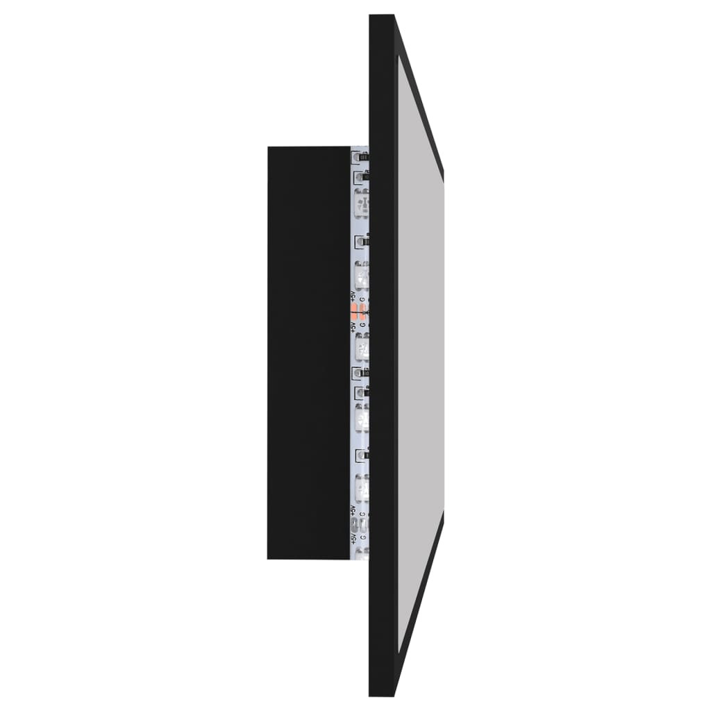 vidaXL LED koupelnové zrcadlo černé 90 x 8,5 x 37 cm akrylové