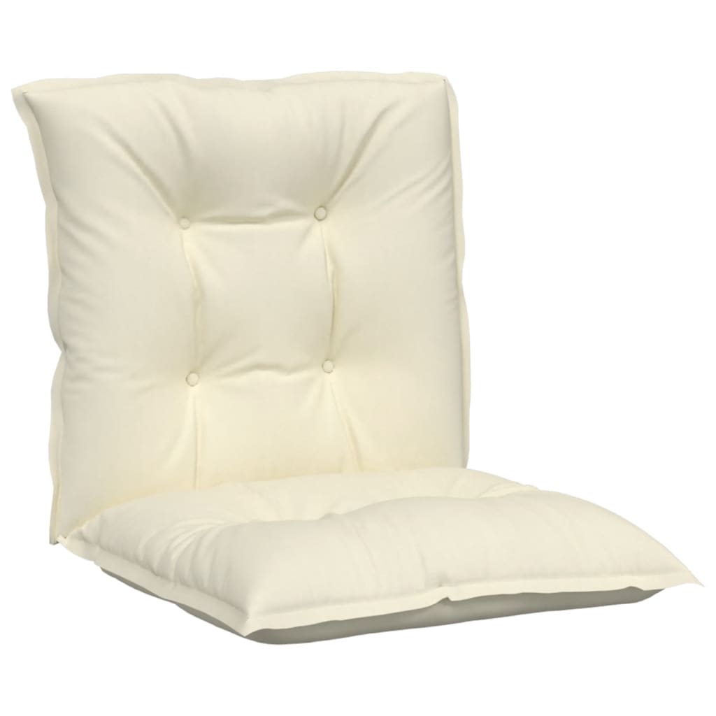 vidaXL Podušky na židli nízké opěradlo 6 ks krémové 100x50x7 cm textil