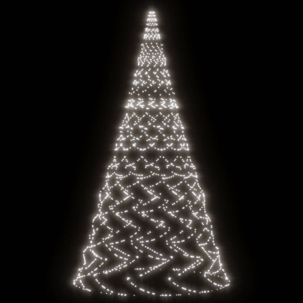 vidaXL Vánoční stromek na stožár 3000 studených bílých LED diod 800 cm