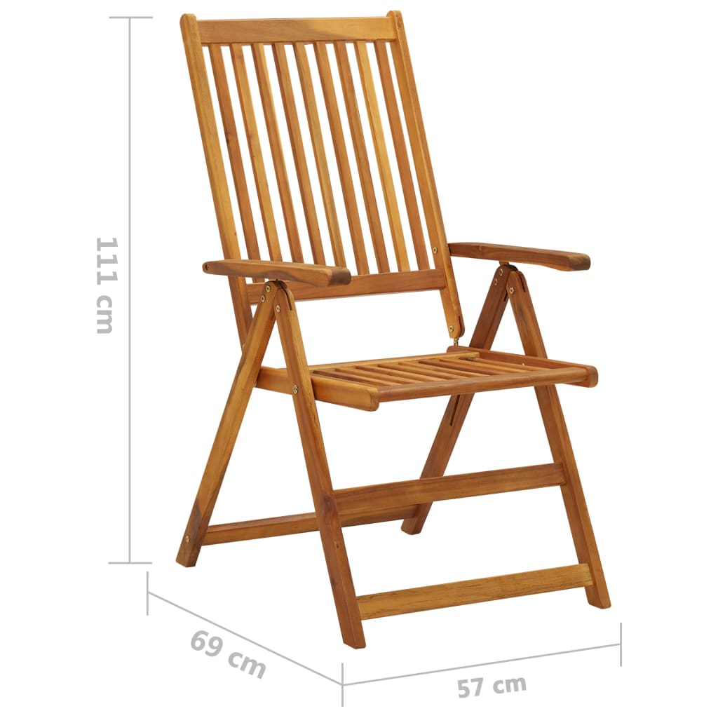 vidaXL Skládací zahradní židle 8 ks masivní akáciové dřevo