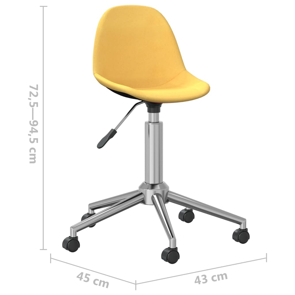 vidaXL Otočné jídelní židle 4 ks žluté textil