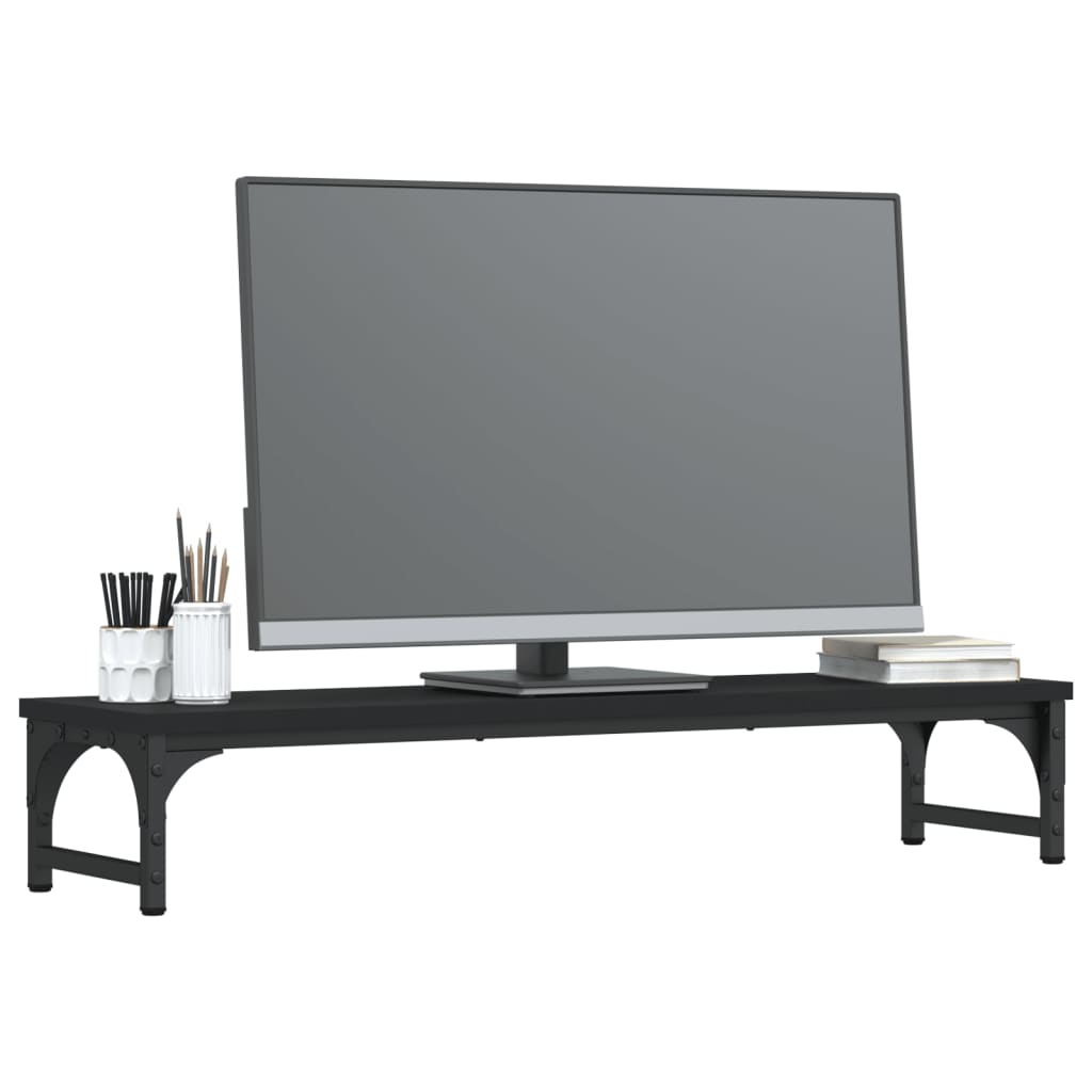 vidaXL Stojan na monitor černý 85 x 23 x 15,5 cm kompozitní dřevo