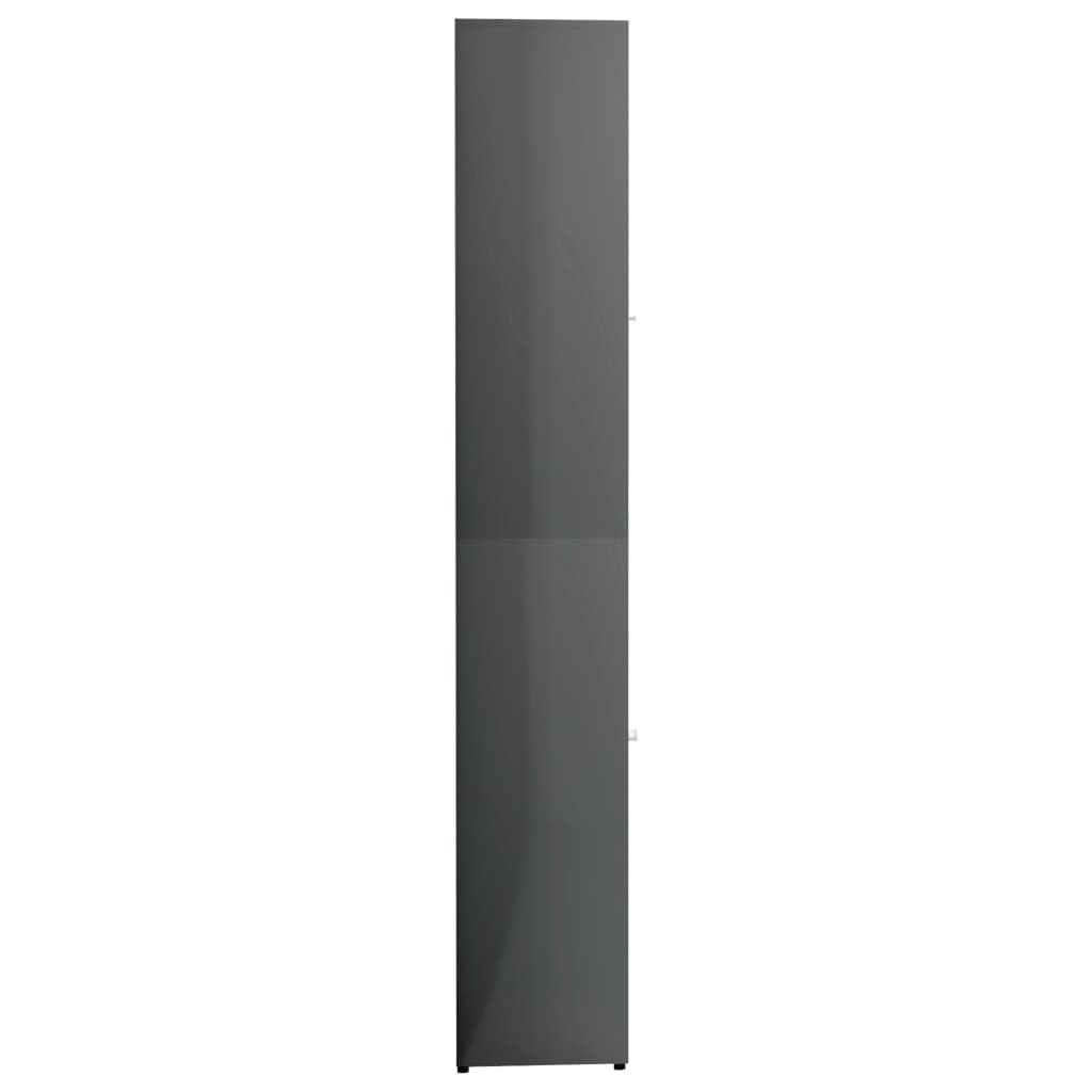 vidaXL Koupelnová skříňka šedá vysoký lesk 30x30x183,5 cm dřevotříska