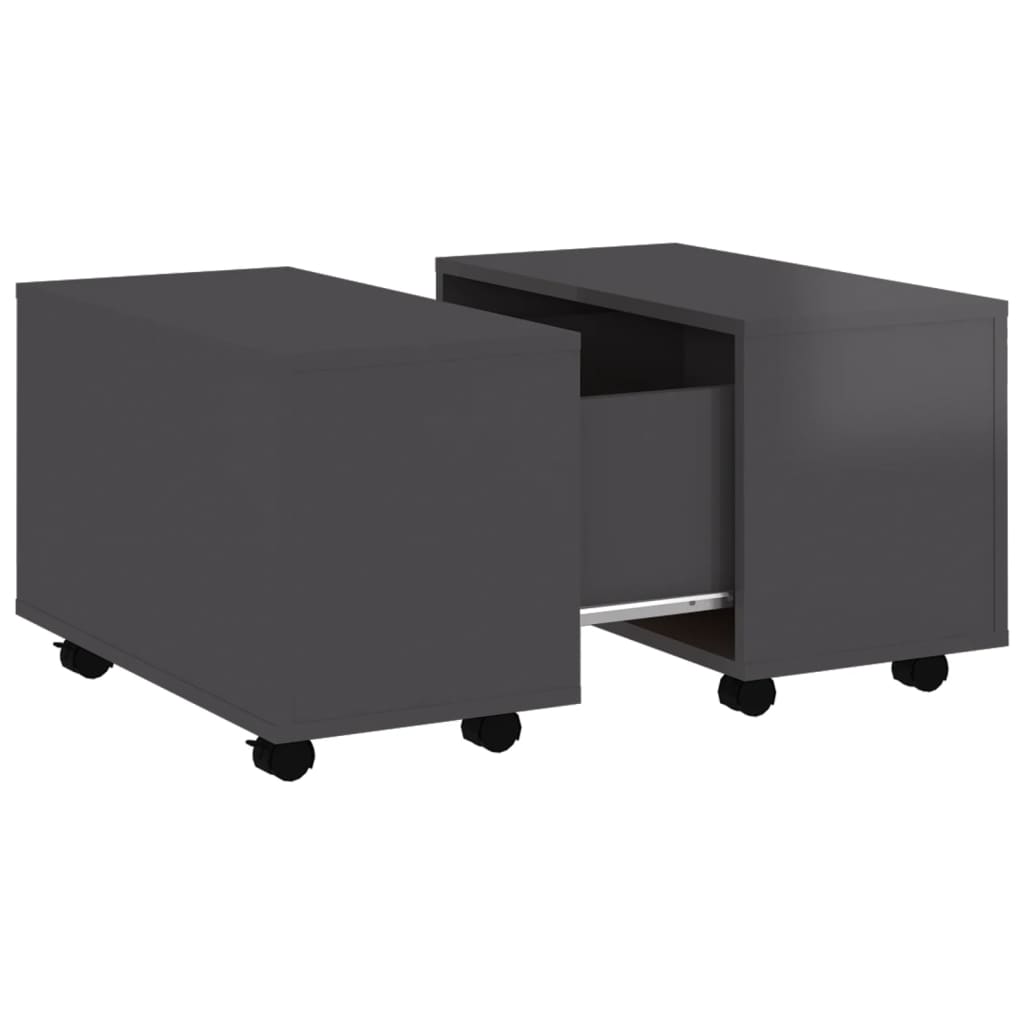vidaXL Konferenční stolek šedý vysoký lesk 60 x 60 x 38 cm dřevotříska