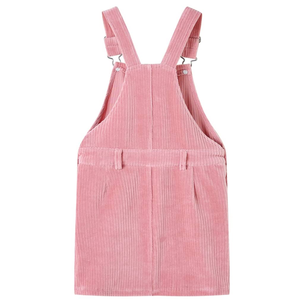 Dětské manšestrové šaty s laclem světle růžové 92