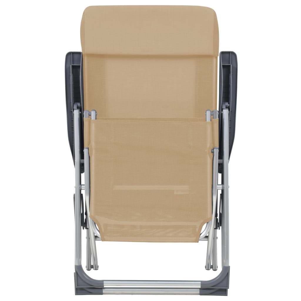 vidaXL Skládací kempingové židle s podnožkami 2 ks krémové textilen