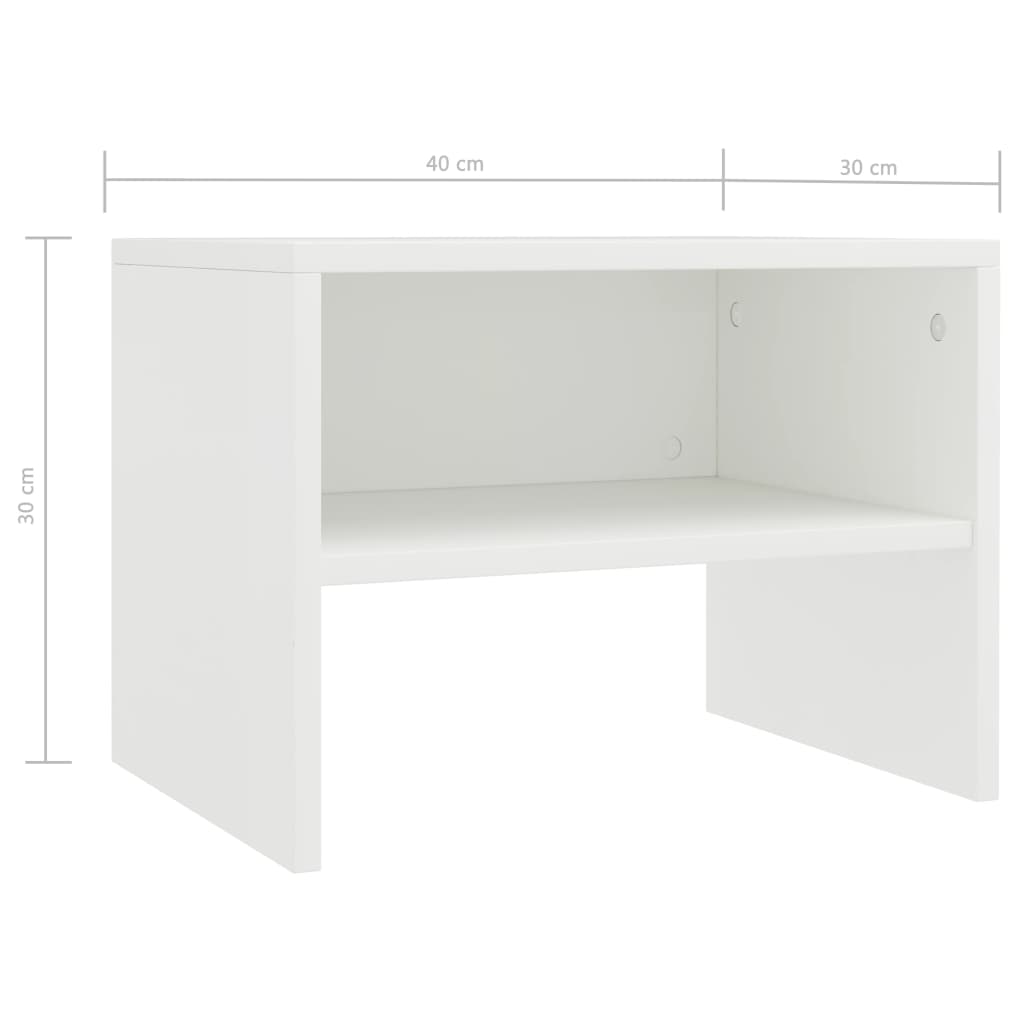 vidaXL Noční stolek bílý 40 x 30 x 30 cm dřevotříska