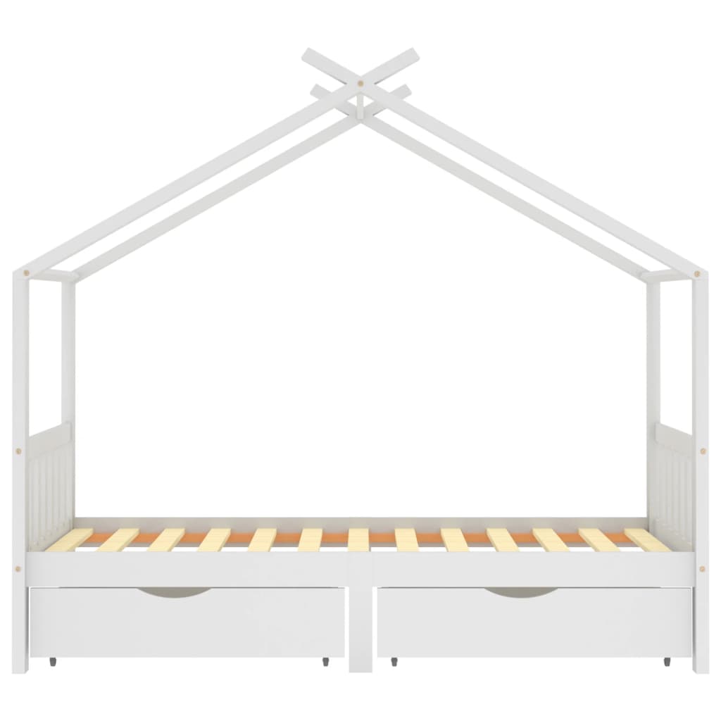vidaXL Rám dětské postele se zásuvkami bílý masivní borovice 90x200 cm