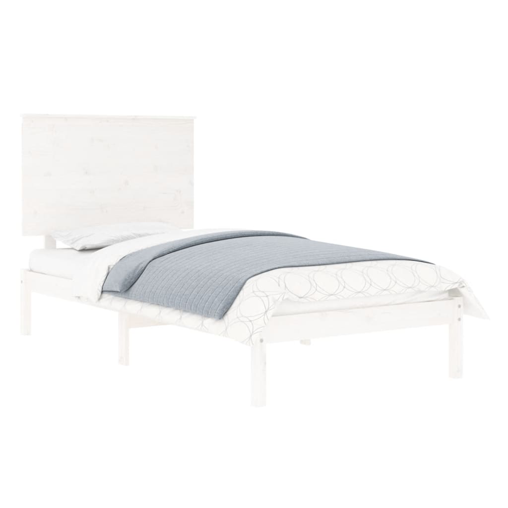 vidaXL Rám postele bílý masivní dřevo 90 x 190 cm Single