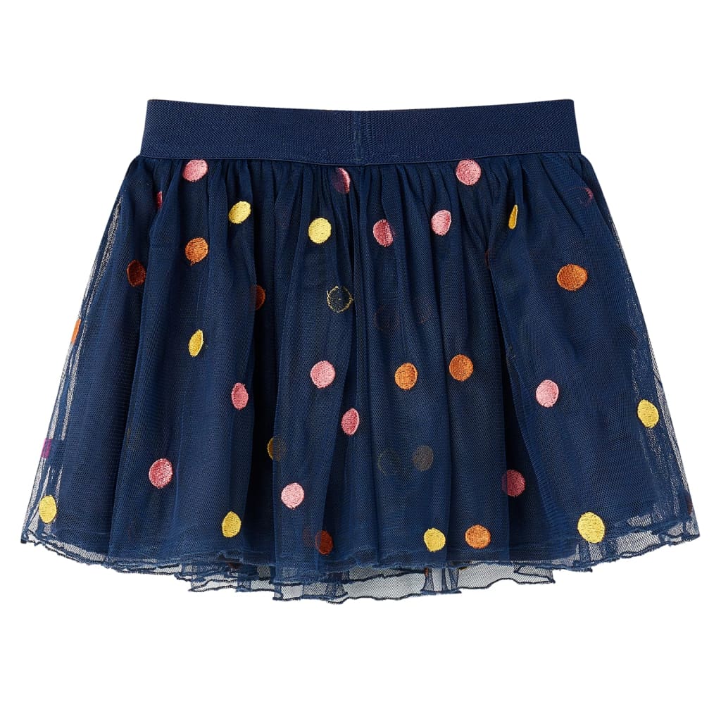 Dětská tylová sukně s puntíky námořnicky modrá 92