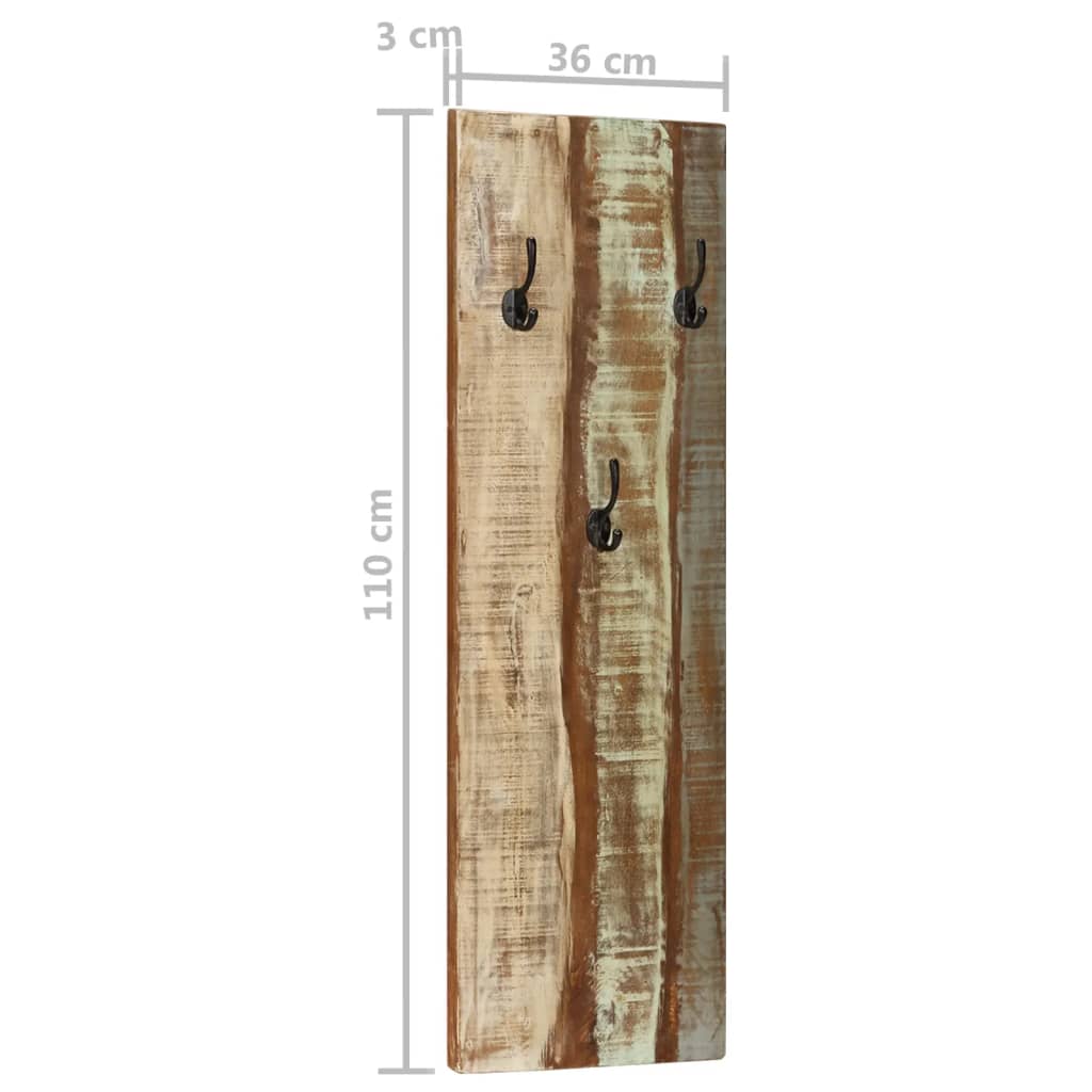 vidaXL Nástěnné věšáky 2 ks 36 x 3 x 110 cm masivní recyklované dřevo