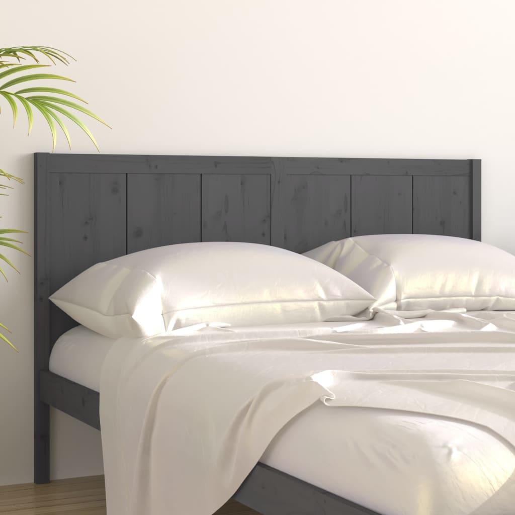 vidaXL Čelo postele šedé 125,5 x 4 x 100 cm masivní borovice