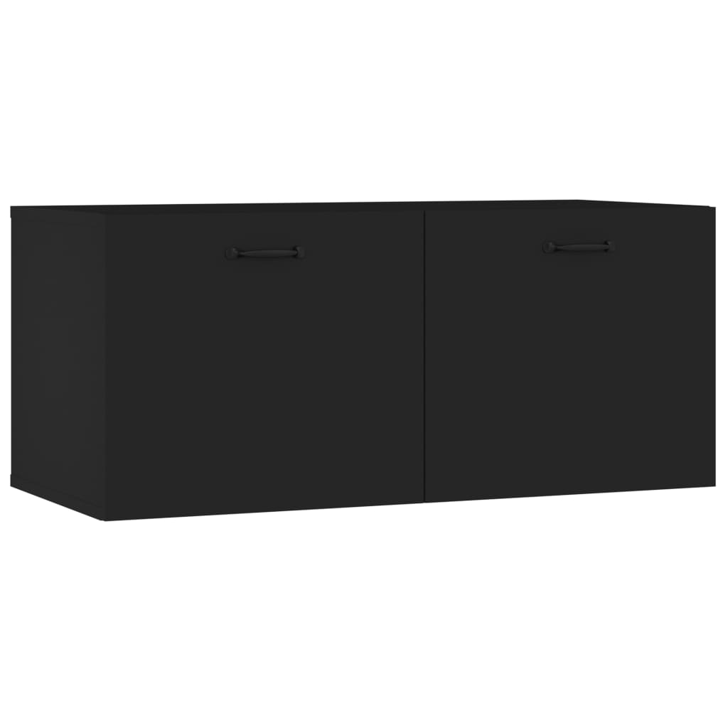 vidaXL Nástěnná skříňka černá 80 x 36,5 x 35 cm kompozitní dřevo