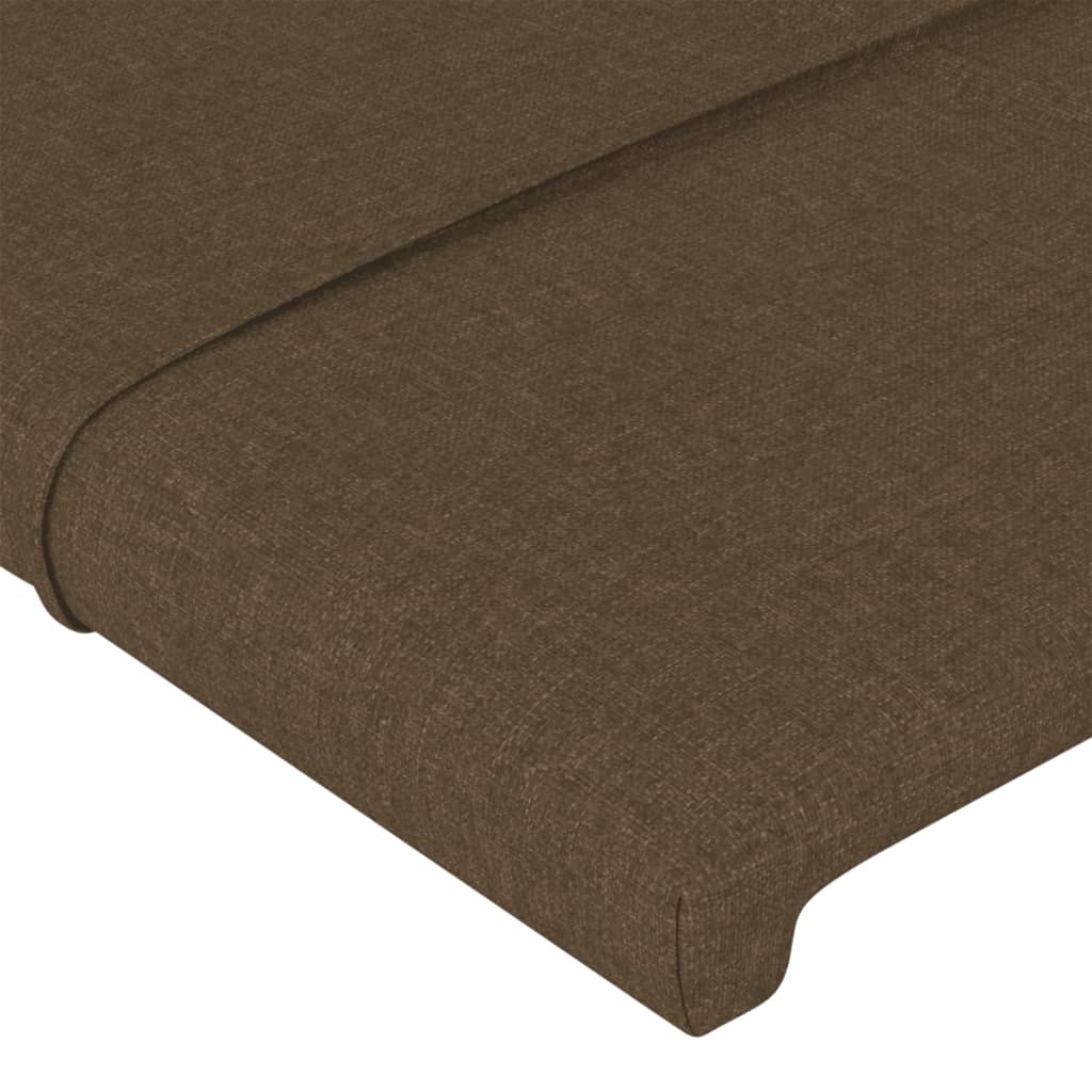 vidaXL Rám postele s čelem tmavě hnědý 140x190 cm textil