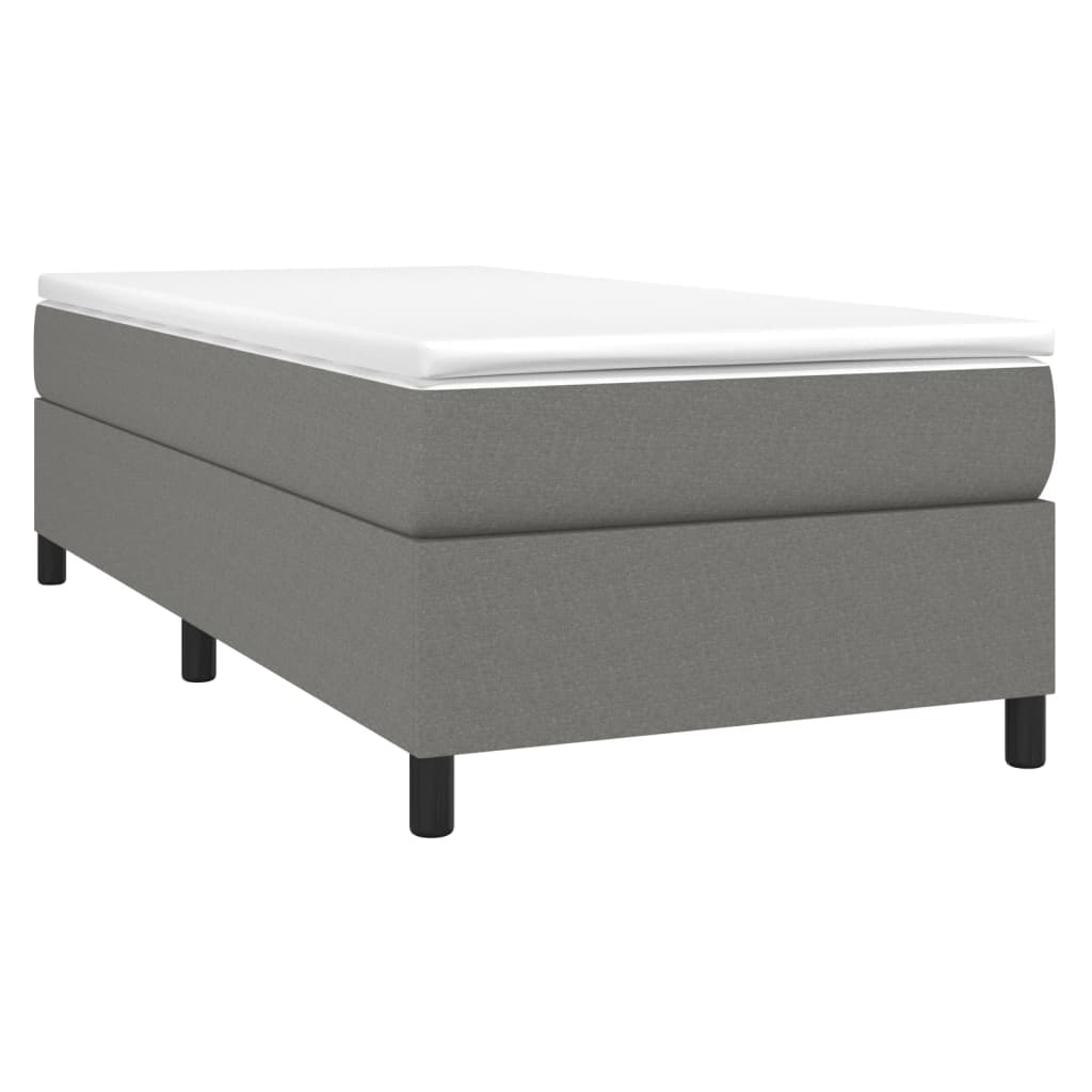 vidaXL Box spring postel tmavě šedá 90x190 cm textil