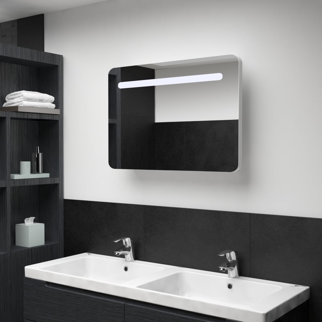 vidaXL LED koupelnová skříňka se zrcadlem 80 x 9,5 x 55 cm