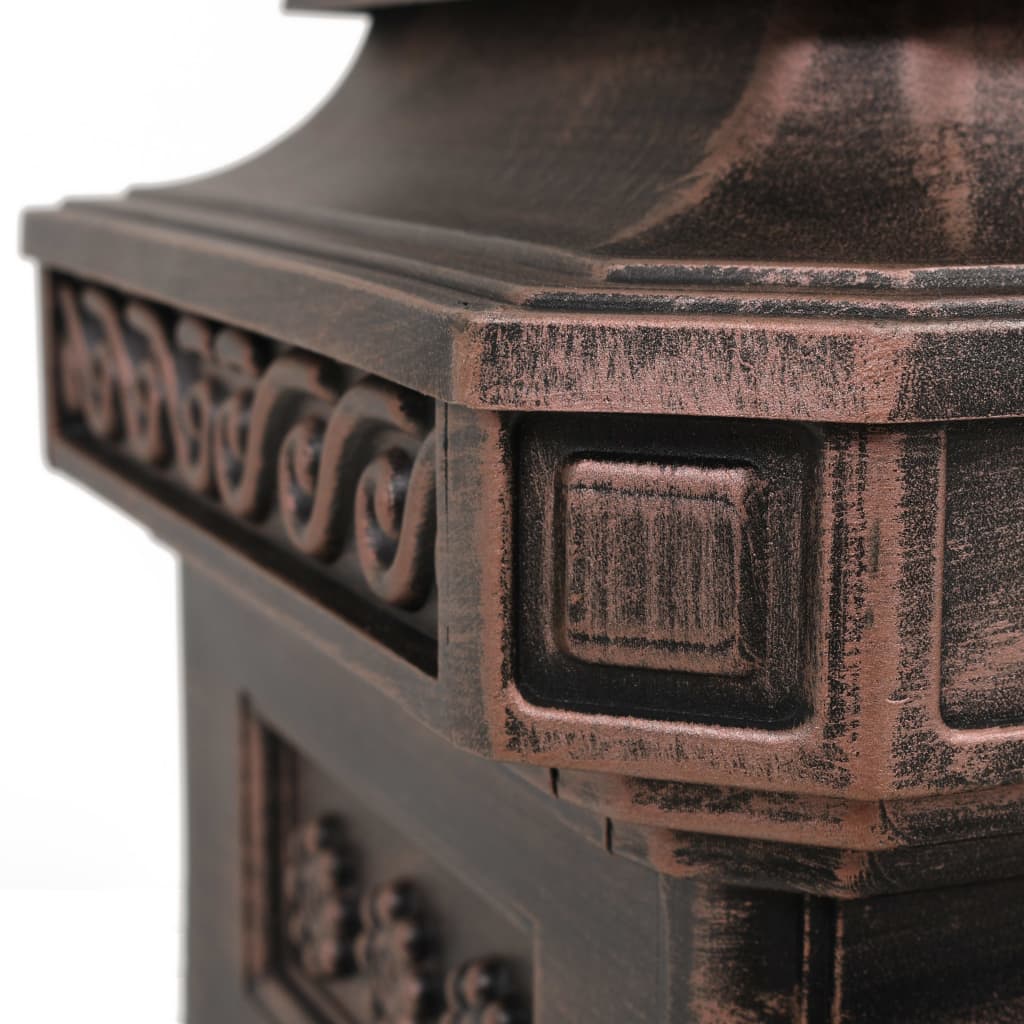 vidaXL Sloupová poštovní schránka ve vintage stylu rezuvzdorná bronz