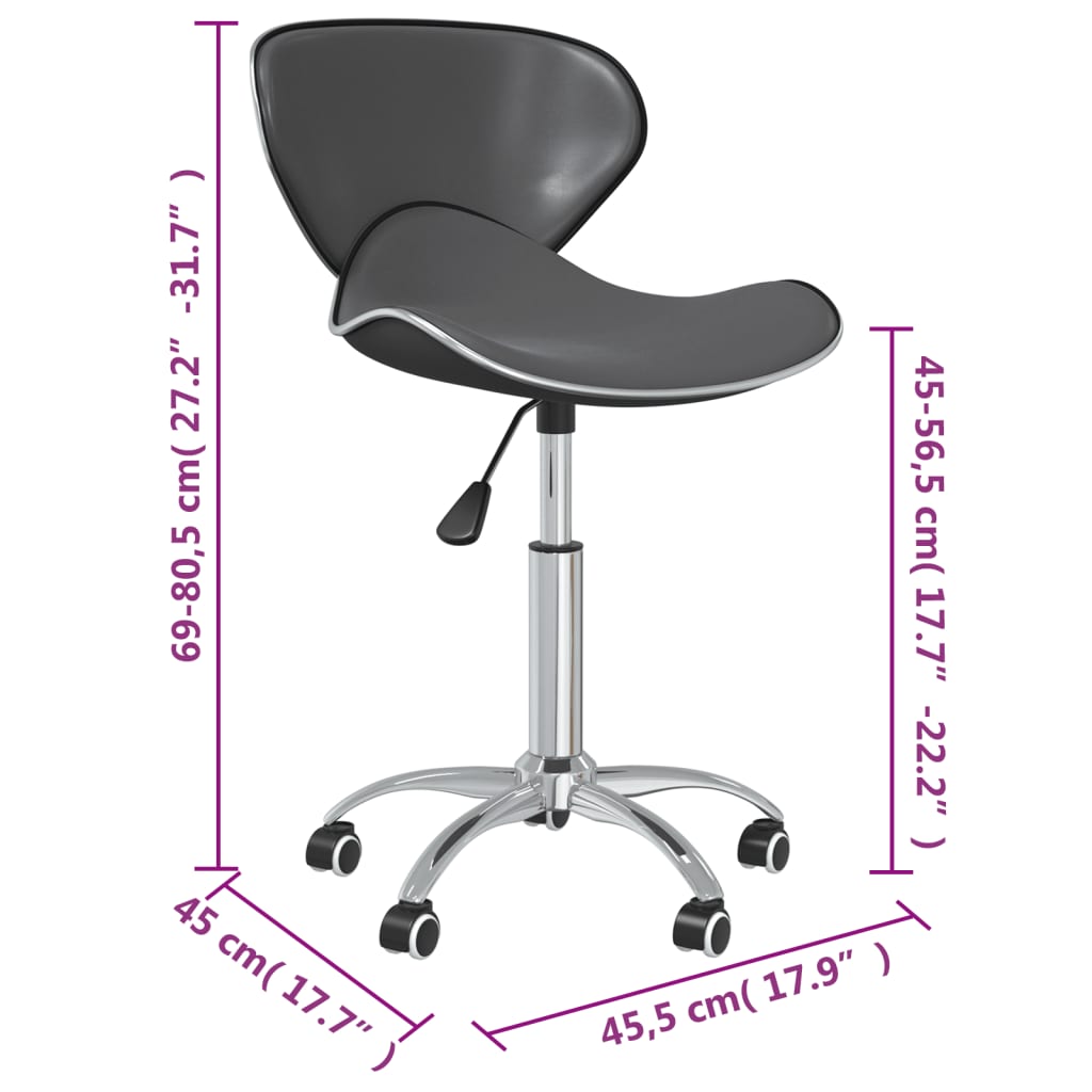 vidaXL Otočné jídelní židle 2 ks šedé umělá kůže