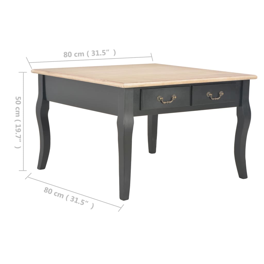 vidaXL Konferenční stolek černý 80 x 80 x 50 cm dřevo